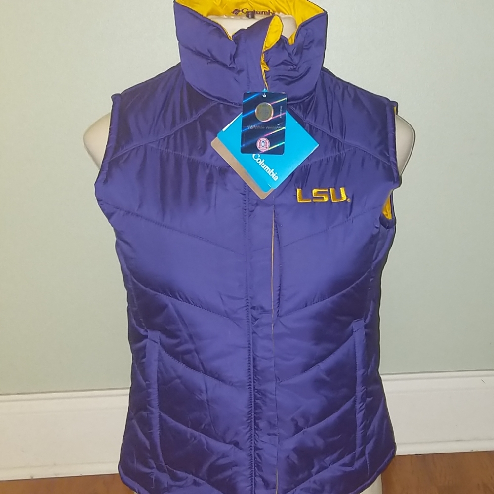 REVERSABLE Columbia LSU puffer vest